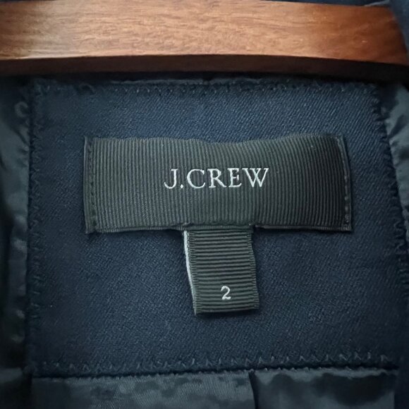 J Crew Navy Blue A2107 Cotton Puff Shoulder One Button Blazer Womens Size 2 - Picture 5 of 5